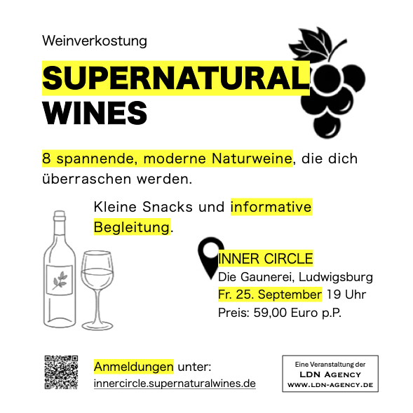 25/09 SUPERNATURAL WINES Weinverkostung